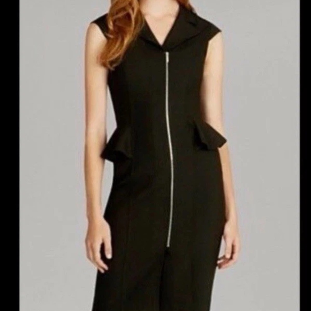 Karen Millen Black Midi Dress with Zip Detail